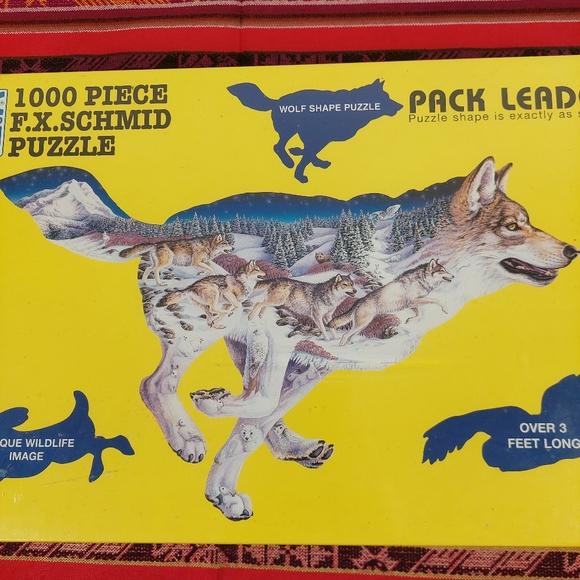 F.X. Schmid 100 Piece Jigsaw Puzzle Pack Leader Wolf Shaped Vintage Sally Smith - Picture 5 of 11